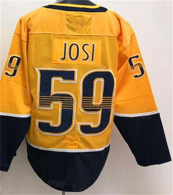 Men Hockey 59 Roman Josi Jersey 35 Pekka Rinne 9 Filip Forsberg Centennial Classic Stadium Series 리버스 레트로 네이비 블루 옐로우 흰색 팀 자수 및 바느질