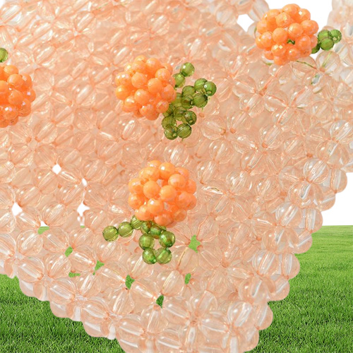 Evening Bags Clear Crystal Girl Diy Beaded Woven Handbag Retro Orange Soda Bag For Women 2022 Handmade Gift Lady9062948