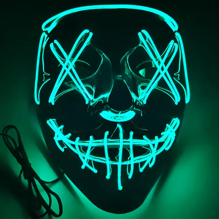 Halloweenowe maski imprezowe Lid Light Up Mask for Festival Cosplay Horror Halloween Costume Masquerade Party