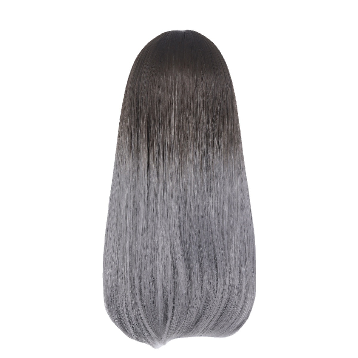 Hot Selling Princess Cut Bangs full huvudbonad Långt rakt hår HIME CUT SYNTETISK WIG MULTI COLAL Valfritt, dagligen, cosplay