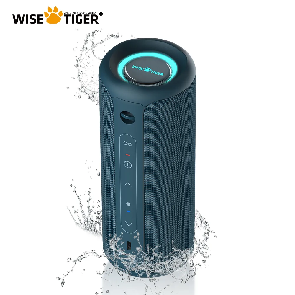 WISETIGER Bluetooth-Lautsprecher, tragbarer Bass-Boost-Lautsprecher für den Außenbereich, IPX7 wasserdicht, hochwertiger Sound, HD-Stereo-Surround für Zuhause