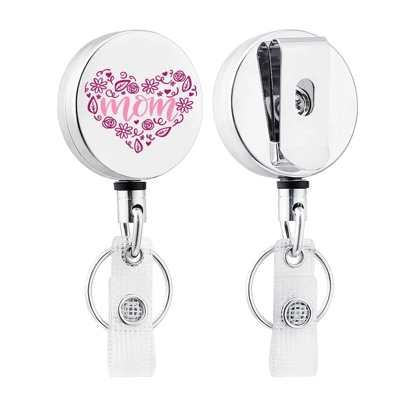 Sublimation Nurse Badge Reel Nurse Retractable Badge Scroll Nursing Cute Decoration Name Decorative Work Card Holder 0509