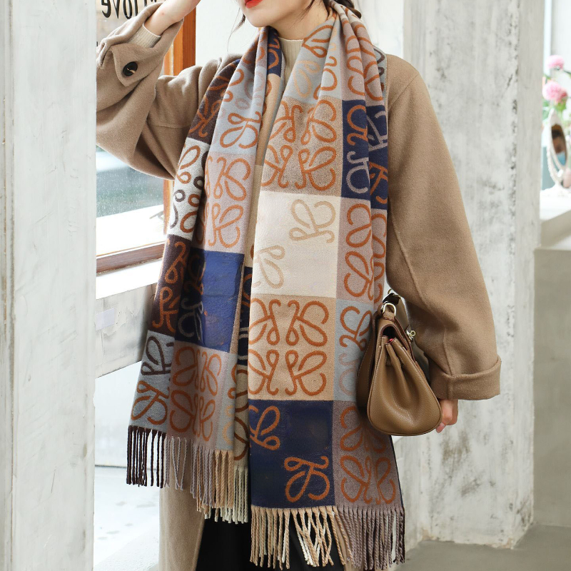 Теплые шарфы для пар, модный европейский последний осенне-зимний разноцветный утолщенный клетчатый женский шарф