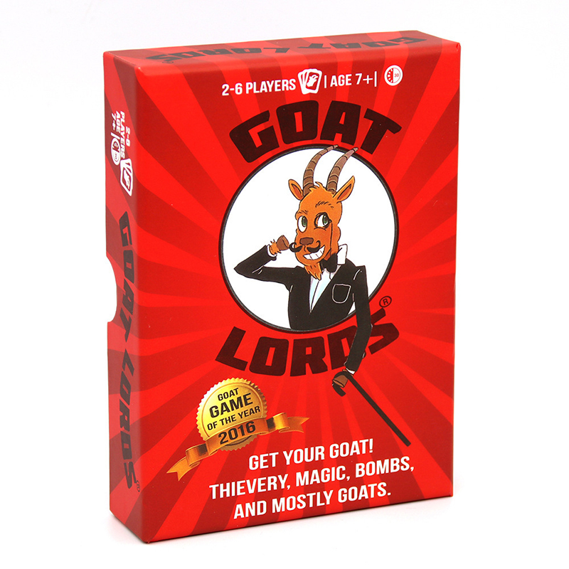 Högkvalitativ billig grossistbrädspel Distributör GOAT Lords lustiga och konkurrenskraftiga nya kortspel Family Party Board Game för vuxna tonåringar och barn