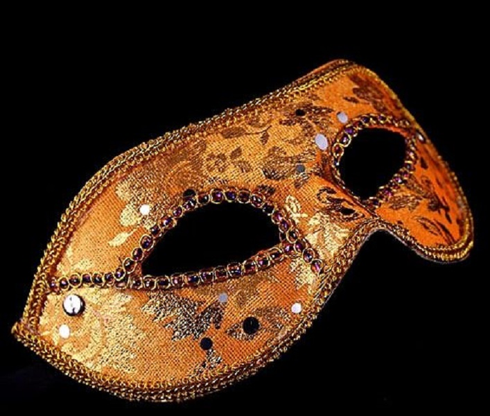 20 pièces demi-masque masque de mascarade d'Halloween mâle Venise Italie tête plate dentelle masques en tissu brillant