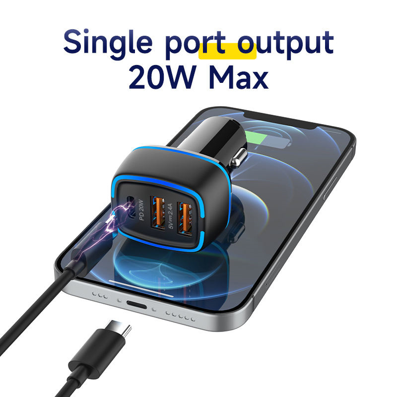 PD 32W 5V 12V double USB + Type C 3 Ports adaptateur de voiture de charge Super rapide chargeur d'alimentation de téléphone portable pour iPhone Apple