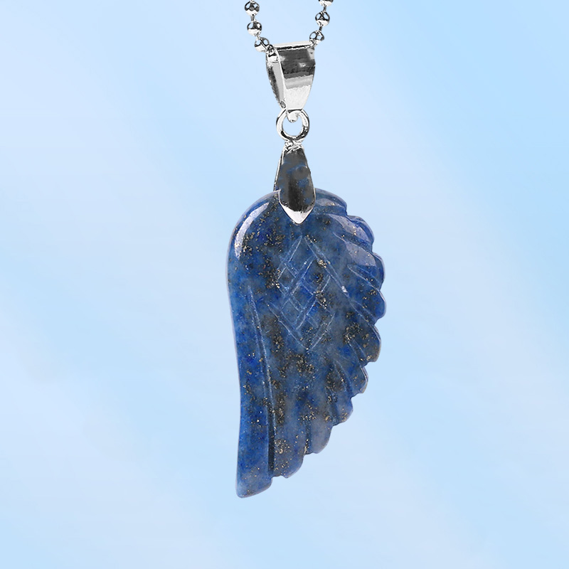 CSJA NIEUWE Summer Beach Sieraden Angel Wing Pendant Natuurlijke edelsteen vlinder ketting Obsidian lapis lazuli unisex collier Korea ST9545758