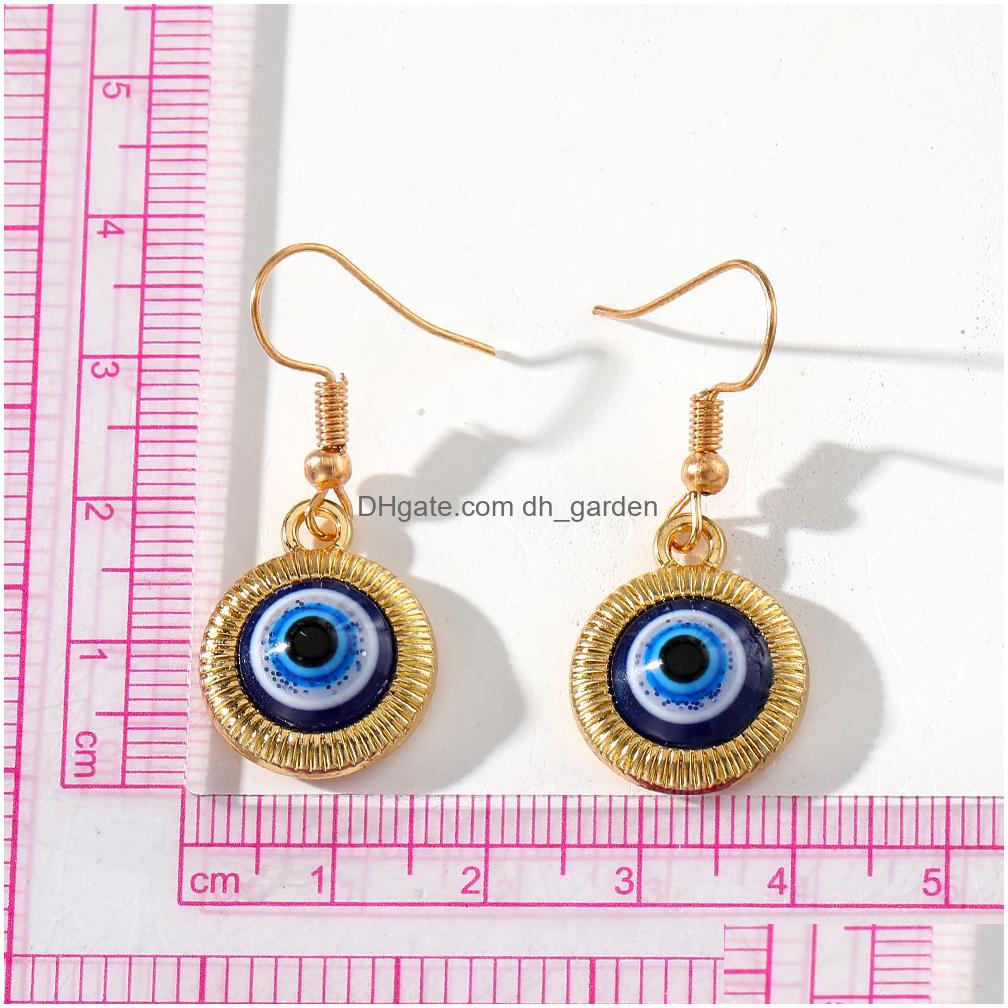 clear turkish blue evil eye charms earrings for women new trendy lucky eye pendant ear jewelry wedding jewelry