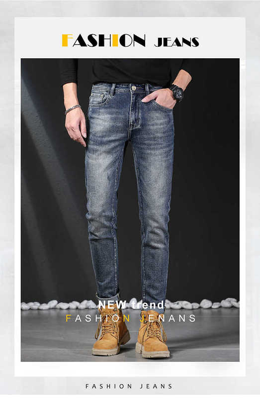 Men's Jeans designer Autumn and winter new jeans, men's B, high-end quality, Daniel, slim fit, small feet, elastic pants, brand wear BGGB