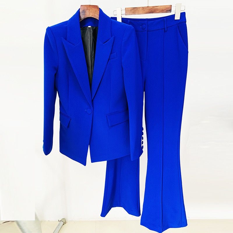 Womens Suits Blazers Tide Brand Retro Fashion designer simple Series Suit Jacket Lion Single-Breasted Slim Plus Size jacket pant set