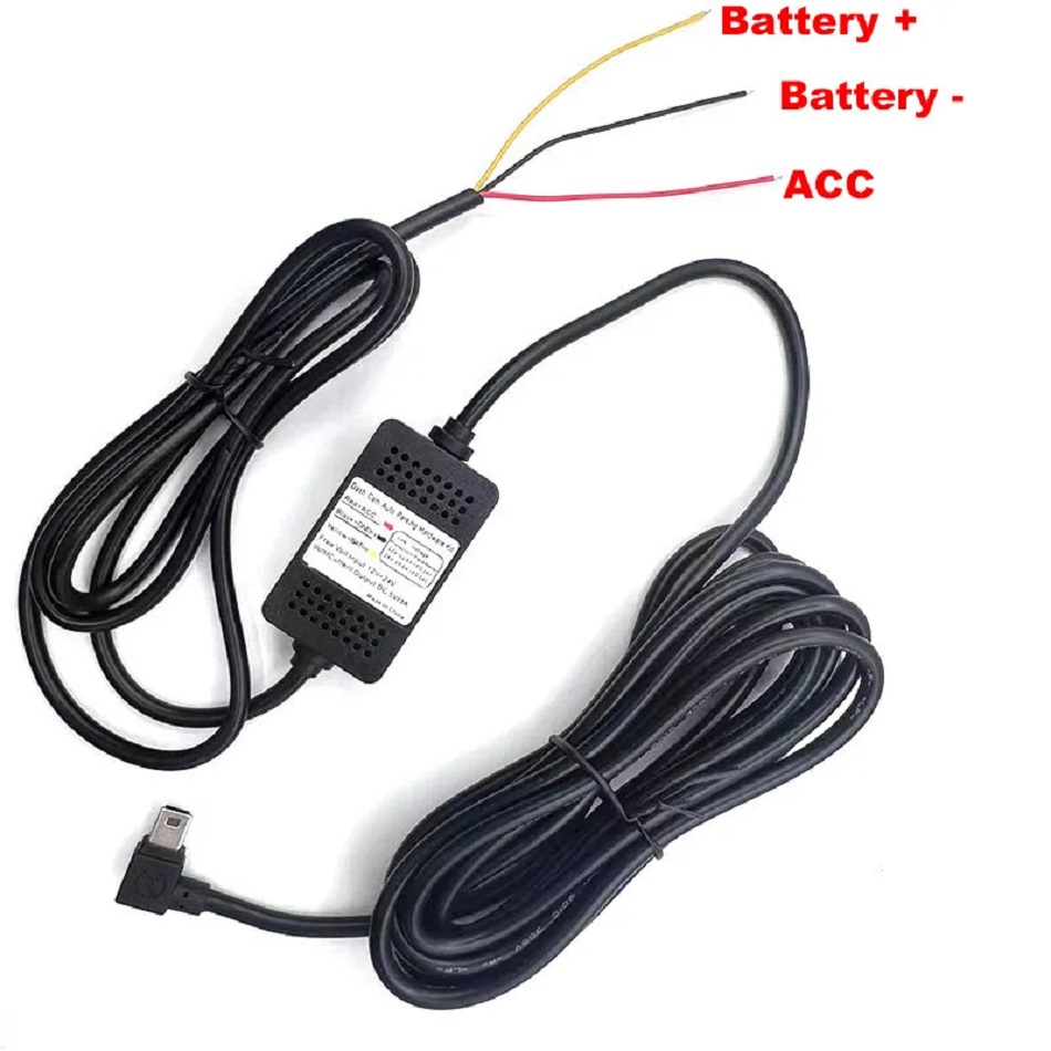 Car Buck Line 24 Hour Parking Monitoring Hardwire Kit ACC Step Down Charging Cable 12V To 5V For DashCam Dash Camera DVR Camera Recorder