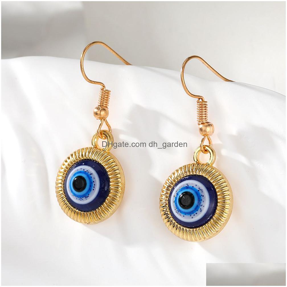 clear turkish blue evil eye charms earrings for women new trendy lucky eye pendant ear jewelry wedding jewelry