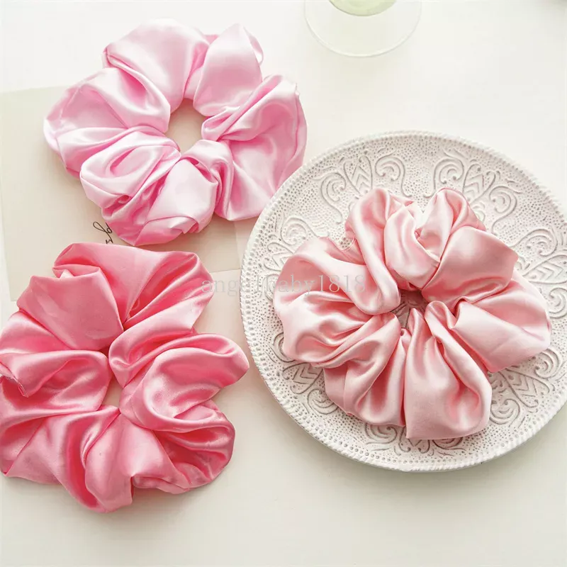 Women Silk Scrunchies Oversize Satin Elastic Hair Band Ponytail Holder Headband Printed Hair Ties Headwear Hair Accessories