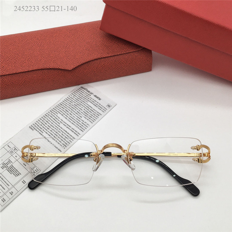 New fashion design optical glasses 2452233 classic square frame metal temples men and women eyewear simple popular style clear lenses eyeglasses top quality