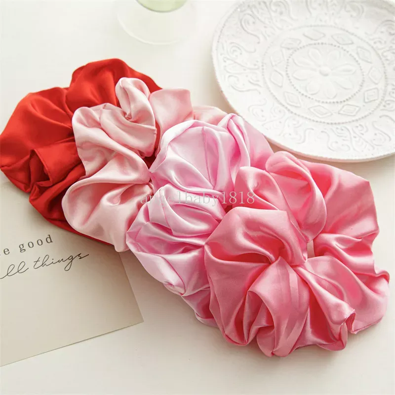 Women Silk Scrunchies Oversize Satin Elastic Hair Band Ponytail Holder Headband Printed Hair Ties Headwear Hair Accessories