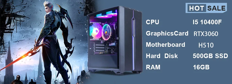 MXZ High-Performan Gaming PC Ryzen R7 5700X RTX3070 1TB NVME Windows10 Pro Key Desktop Computer For System Unit Pc Customize Pc