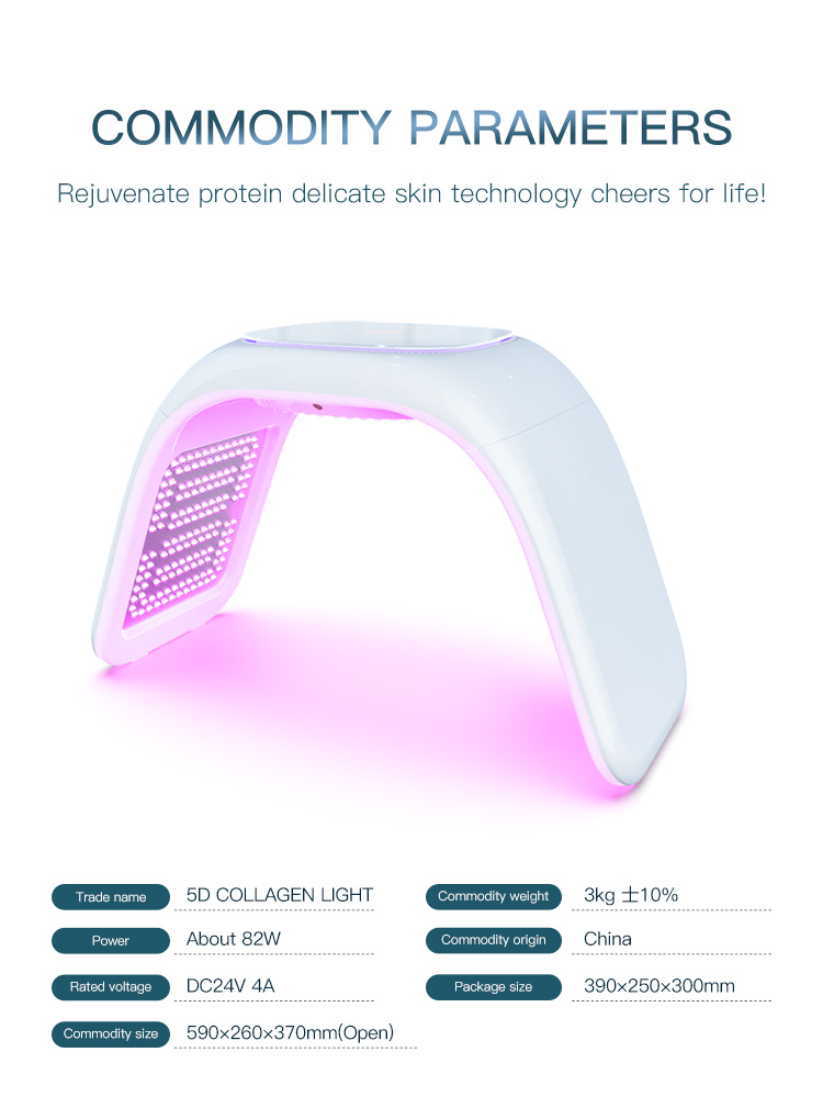 Светодиодный световой маска для лица 5D коллагеновый спектрометр EMS Micro-Current Massage Skin отбеливание влажного влажного масса 8 цветов лампы красоты