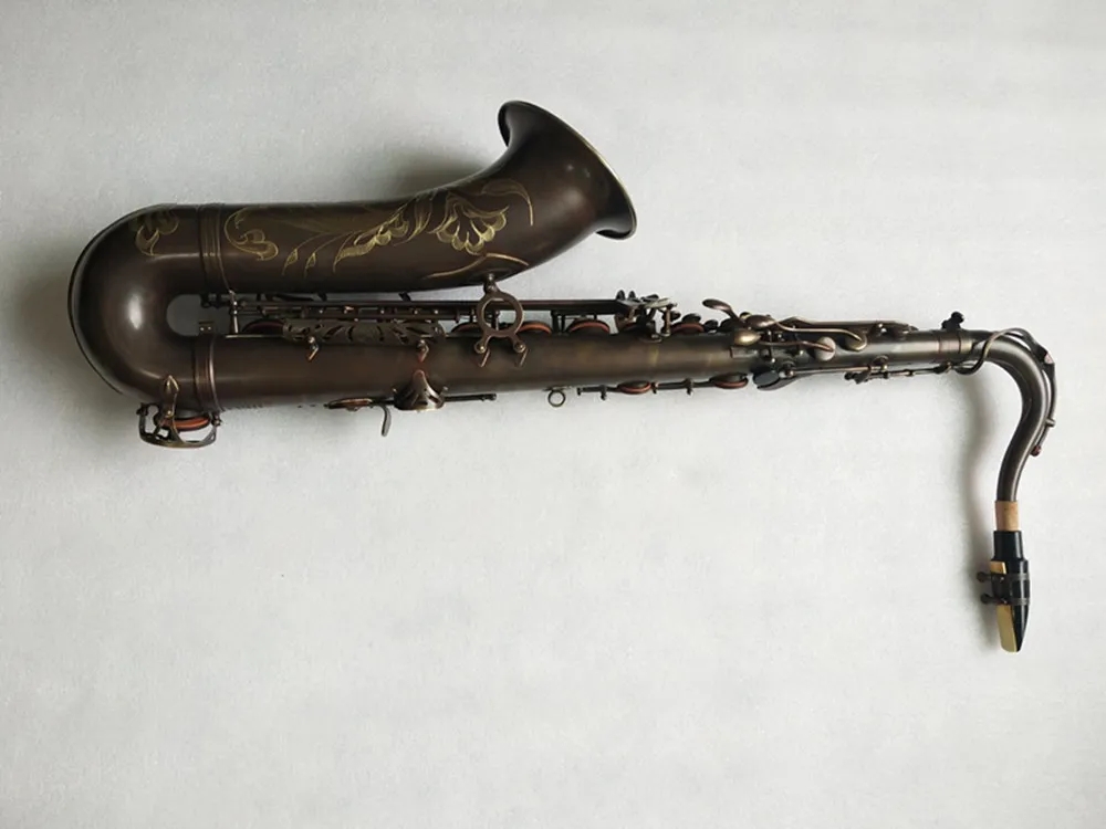 Nieuwe jazzmerk op maat gemaakte tenorsaxofoon Mark VI Grave zwarte professionele muziekinstrumenten antieke koperen simulatie messing sax met saxofoon mondstuk koffer
