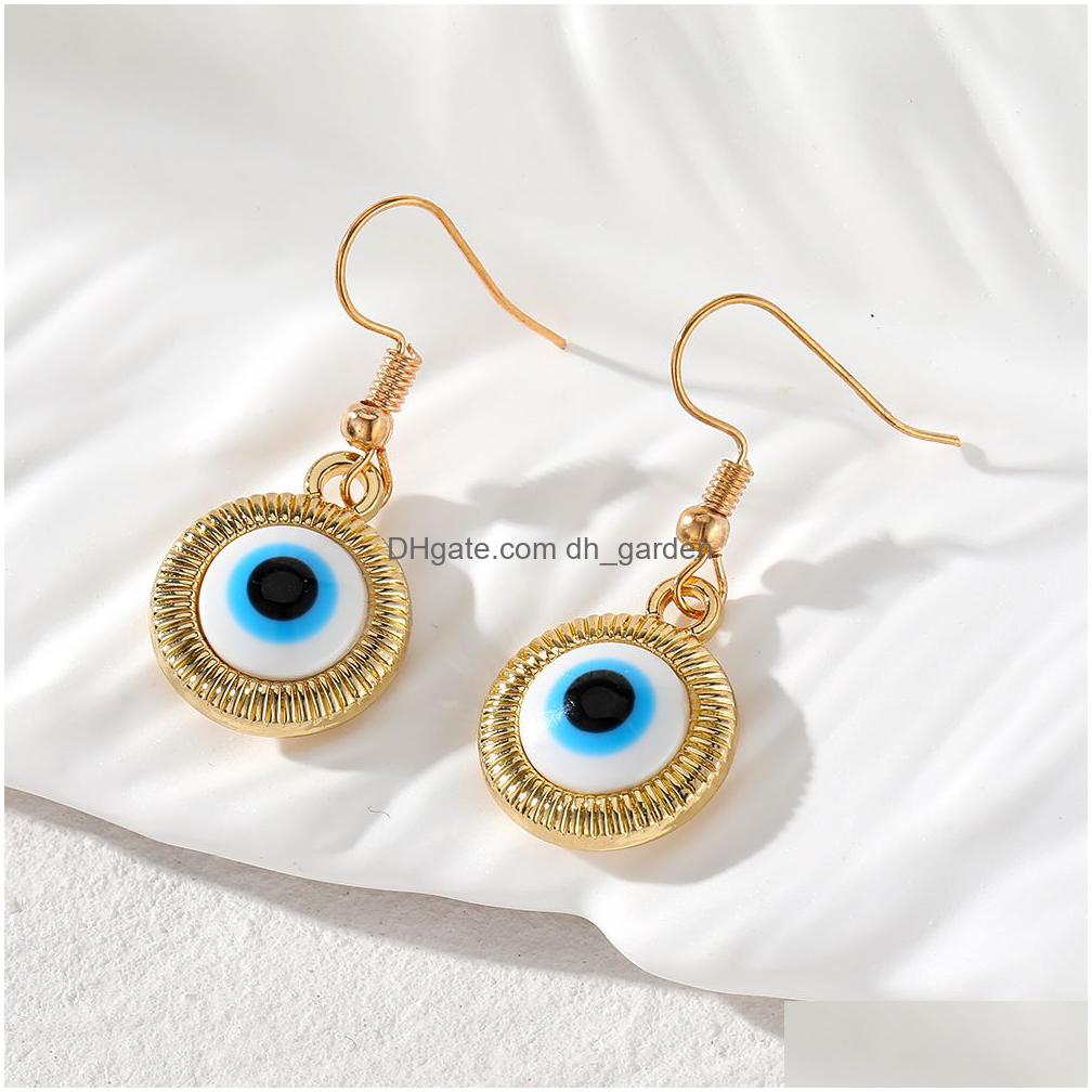 clear turkish blue evil eye charms earrings for women new trendy lucky eye pendant ear jewelry wedding jewelry