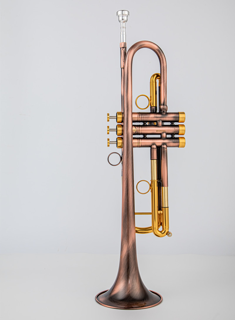 Il belin Musical Instruments Brass Bb Trumpet Unique Antique Copper Simulation Surface Small Bb Trumpet inventory