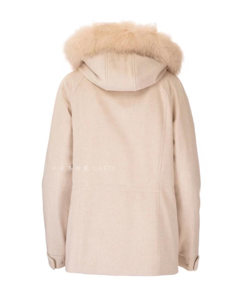 Chaquetas de mujer Invierno loro piana Casual Beign Cashmere Fur Abrigos con capucha