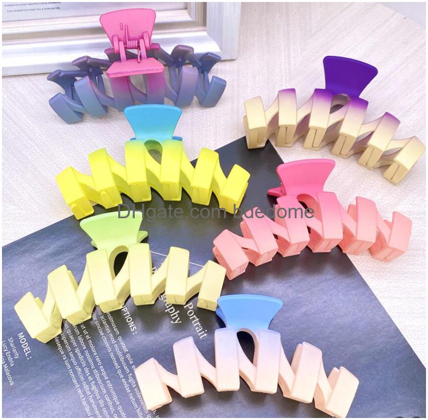 11 cm Frosted Hair Clips Shark Claw Clip Ponytail Hårtillbehör Formad Design Fem Circle Fashion Clamps Hairpin Hair Jewelry