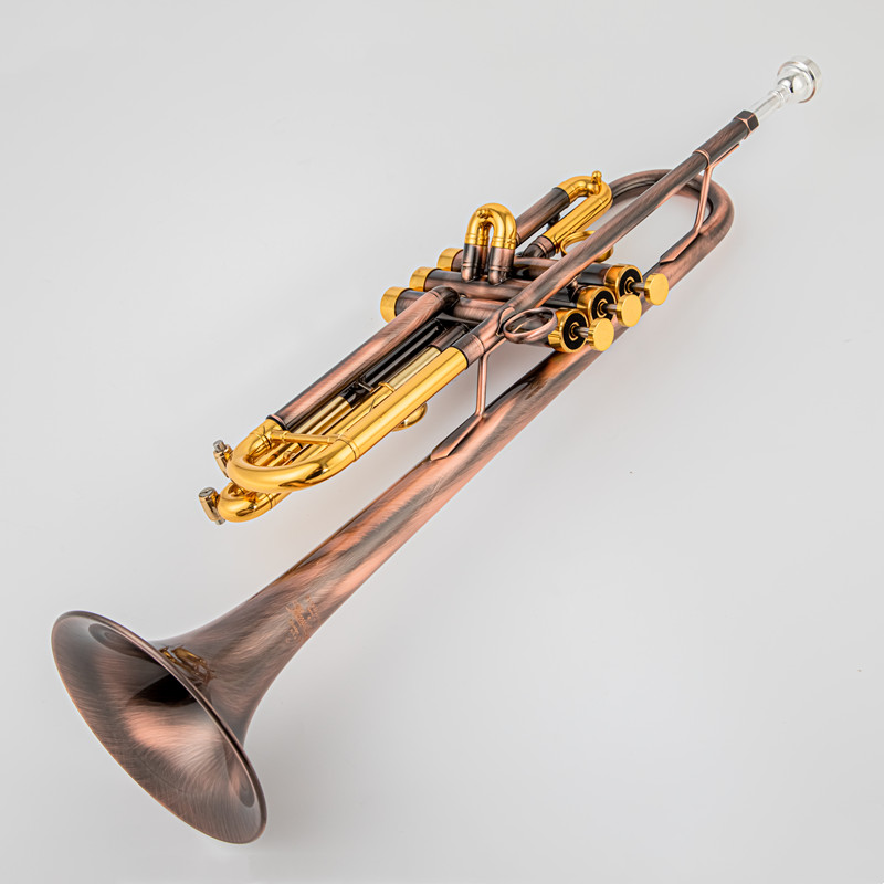 Il belin Musical Instruments Brass Bb Trumpet Unique Antique Copper Simulation Surface Small Bb Trumpet inventory