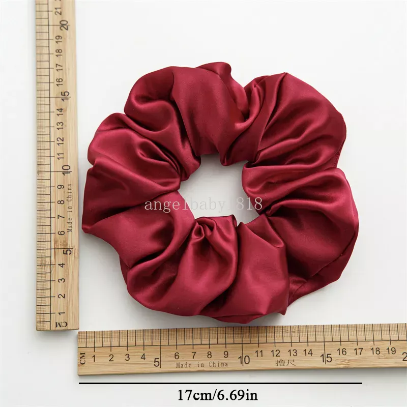 Women Silk Scrunchies Oversize Satin Elastic Hair Band Ponytail Holder Headband Printed Hair Ties Headwear Hair Accessories