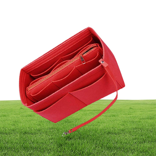 Purse Organizer Insert Felt Bag With Zipper Handbag Tote Shaper Multi Pockets LX9F Cosmetic Bags Cases7743025