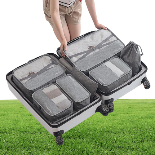 Cosmetic Bags Cases Travel Buggy Bag SevenPiece Luggage Underwear Organizing Waterproof Clothes Storage Set7186904