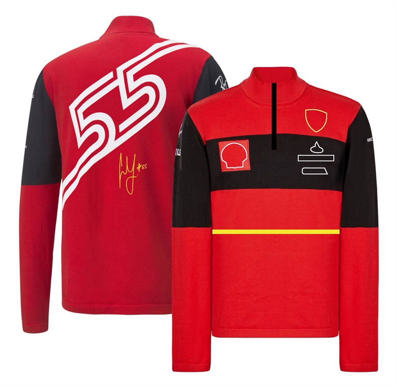 F1 teamuniform racepak voor heren en dames met semi-rits, plus maat vrijetijdssportjas met lange mouwen