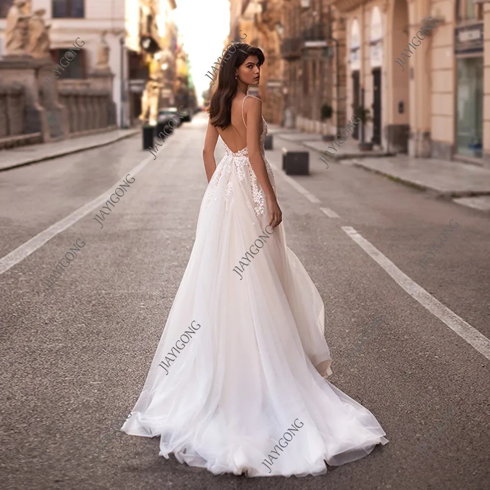 Robe de mariée en satin perlé avec train détachable manches longues chapelle robes de mariée plis blanc jardin robes de mariée printemps robe de novia mgd