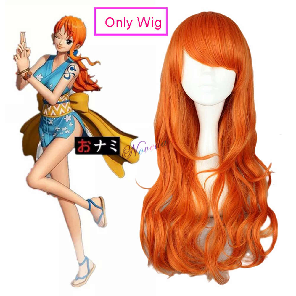 Disfraz de Anime japonés Nami, peluca, vestido tipo kimono para mujer, 6 piezas, accesorios, traje de Halloween, accesorios, Setcosplay