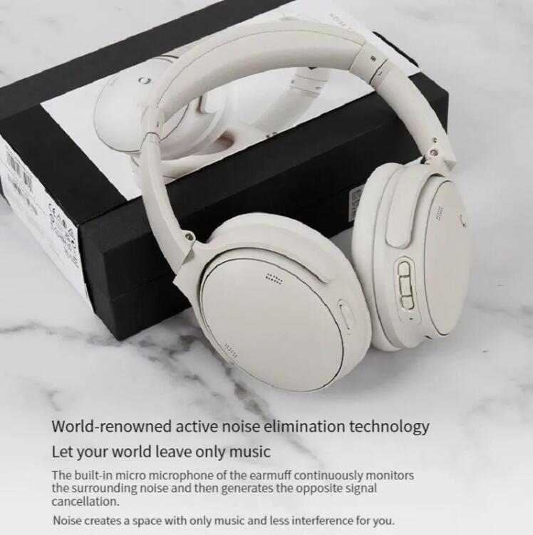 De nya QC45-bruscancering trådlösa Bluetooth-headset dubbel stereo vikbara headset är lämpliga för alla mobila och datorenheter.