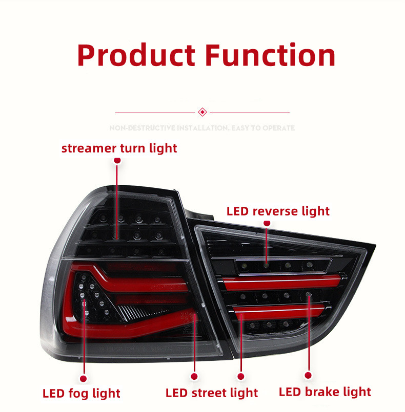 Auto Taillight For BMW 3 series E90 2009-2012 Taillights Rear Lamp LED DRL Signal Brake Reversing Parking Lights