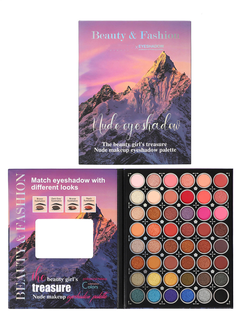 Hochpigmentierte, matt schimmernde Lidschatten-Make-up-Palette, 48 Farben, mischbare Lidschatten-Palette, schimmernde, für die Augen gepresste Puderkosmetik