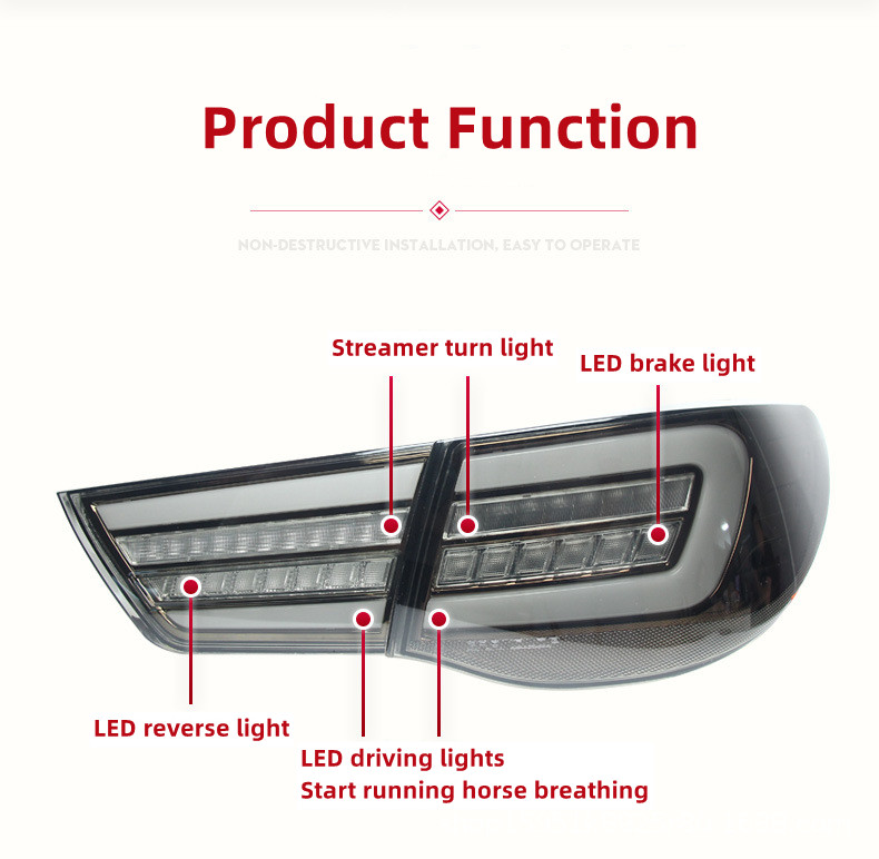 Auto Achterlichten voor Toyota REIZ 2010-2013 Achterlichten Achterlicht LED Signaal Rem Omkeren Parkeren FACELIFT Upgrade