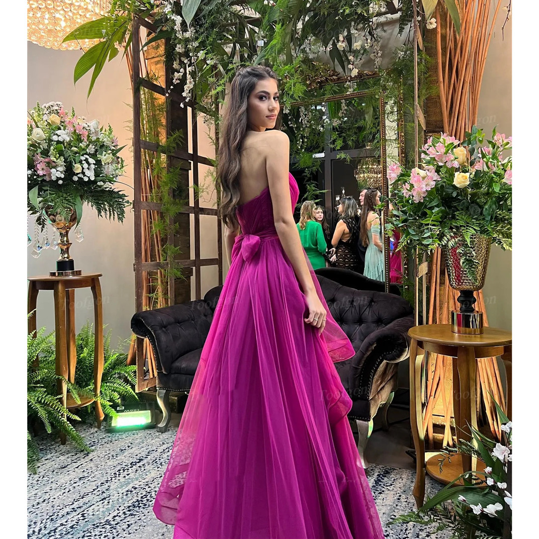 Princess Purple Tulle V Neck Prom Dresses 3D Floral Applique Zipper Back Long Formal Party Evening Gowns Custom1112