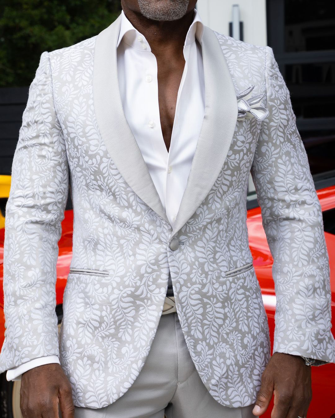 Men's Jacquard Wedding Suit British Style Men Business Party Tuxedos Blazer And Pants Male Slim Fit Clothing