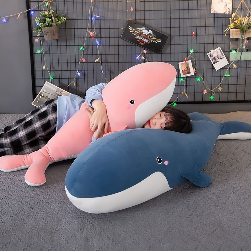 Simpatica balena peluche cuscino letto dormire bambola bambola di stoffa grande bambola super morbida regalo di compleanno ragazza bambini