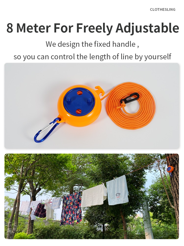 10M Travel Clothesline Retractable Clothesline With Storage Case Camping and Outdoor Clotheslines Portable Clothesline Perfect for Drying Clothes and Towels