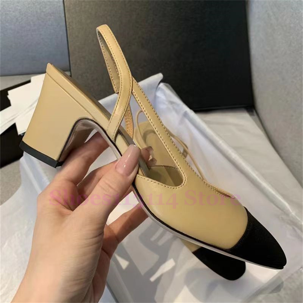 Luxury dress shoes sandals designer ballet flat boat shoe womens fashion bowtie chunky heel slingbacks women sandal french apricot sole