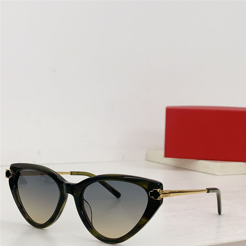Ny modedesign Cat Eye Solglasögon 0453S Acetatram Metalltempel Enkel och populär stil mångsidig UV400 -linsskyddsglasögon