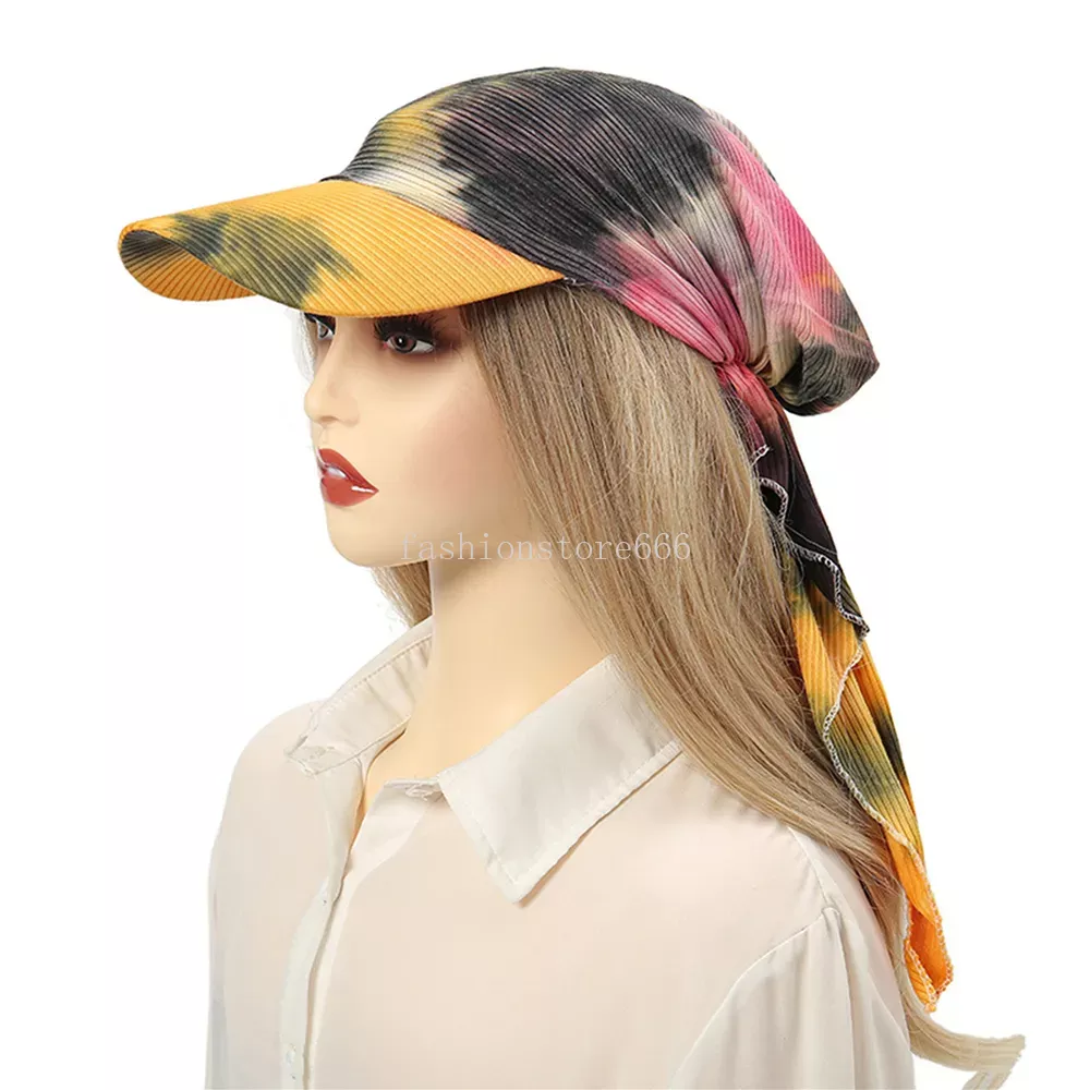 Cappelli da donna Musulmano Tie dye Hijab Berretto da baseball Classico cappello turbante Moda Foulard Cappelli da sole Sciarpa Berretti Tesa esterna Parasole