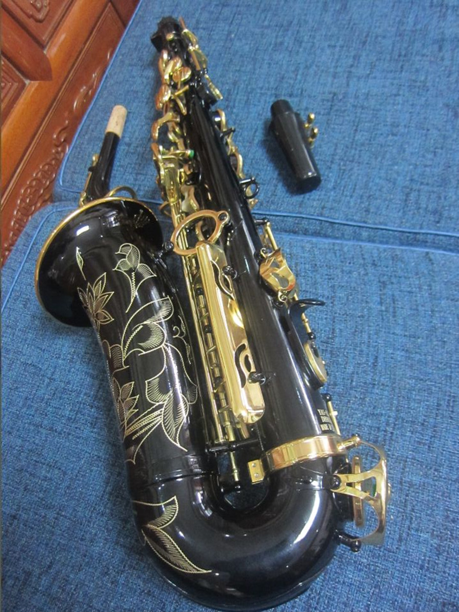 Japan varumärke YAS-82Z Black Gold Key Professional Level Alto Saxophone Alto Sax E-Flat Woodwind Instruments Saxofon Music Instrument med munstycke