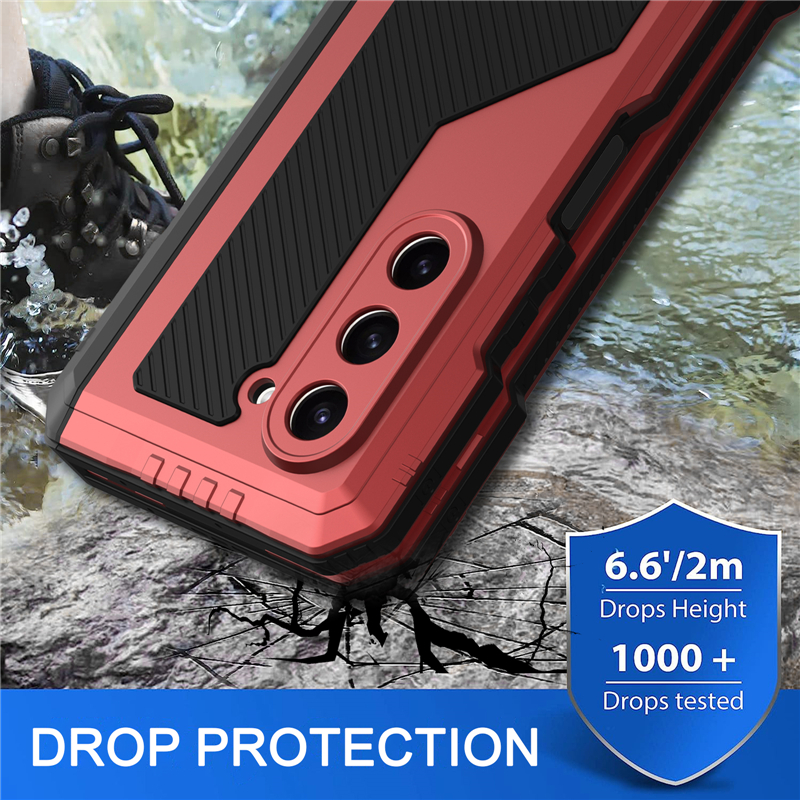 Waterproof Aluminum Alloy Phone Case for Samsung Galaxy Folding Z Fold4 Fold5 5G Outdoor Sports Dustproof Full Protective Membrane Rugged Metal Bracket Fold Shell