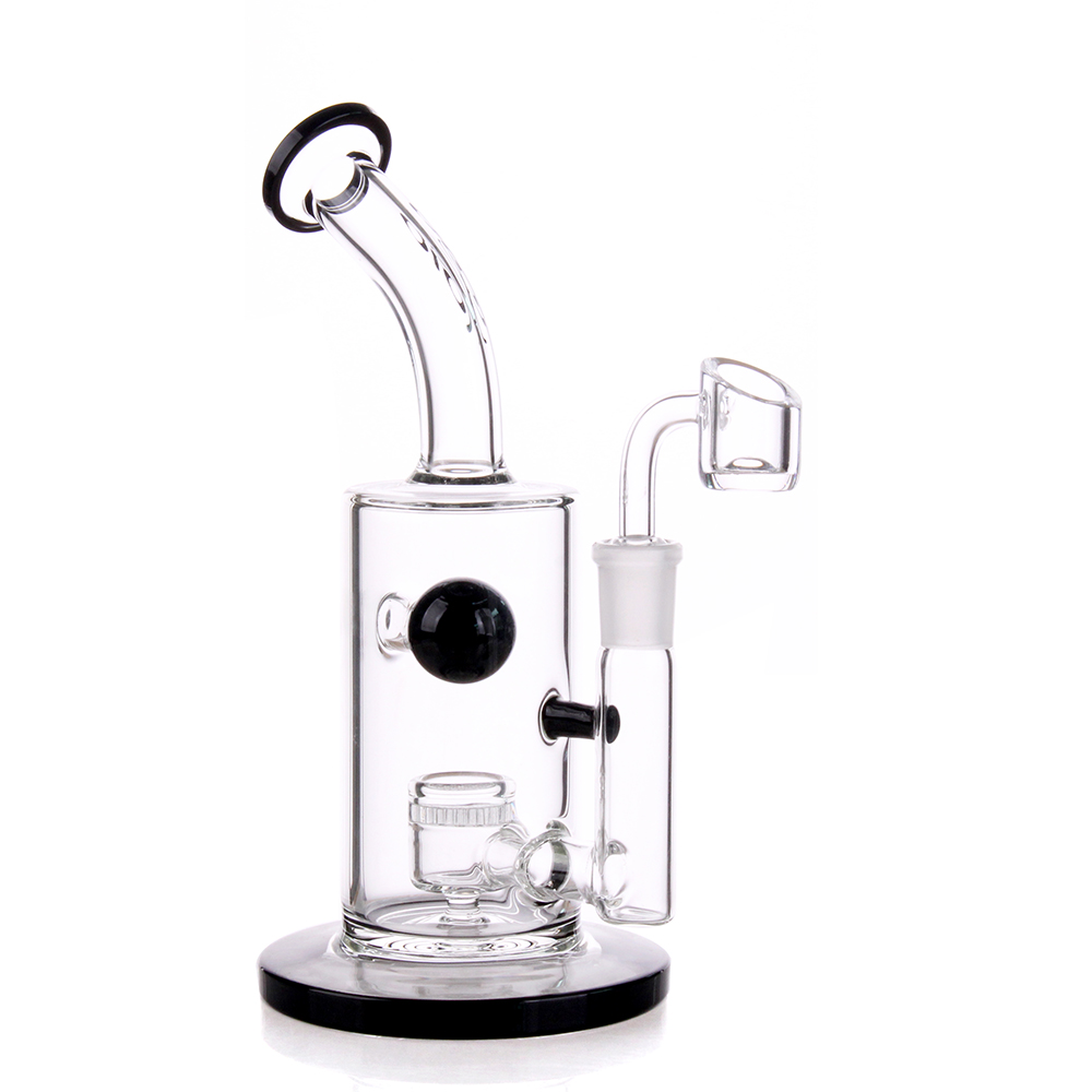 卸売8 '' Jet Perc Heavy Dab Rigs Black Water Pipes Glass Bubbler Honeycomb Perc Bong