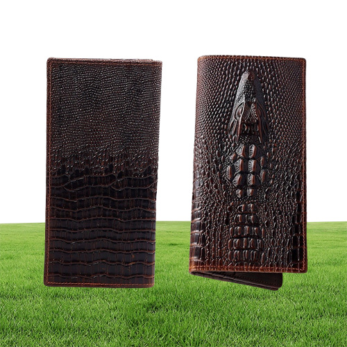 Vintage Crocodile Men Wallets Cow Leather Wallet Men Long Clutch Bag Male Purse Phone Pocket Coin Purse Card Holder Alligator6756172