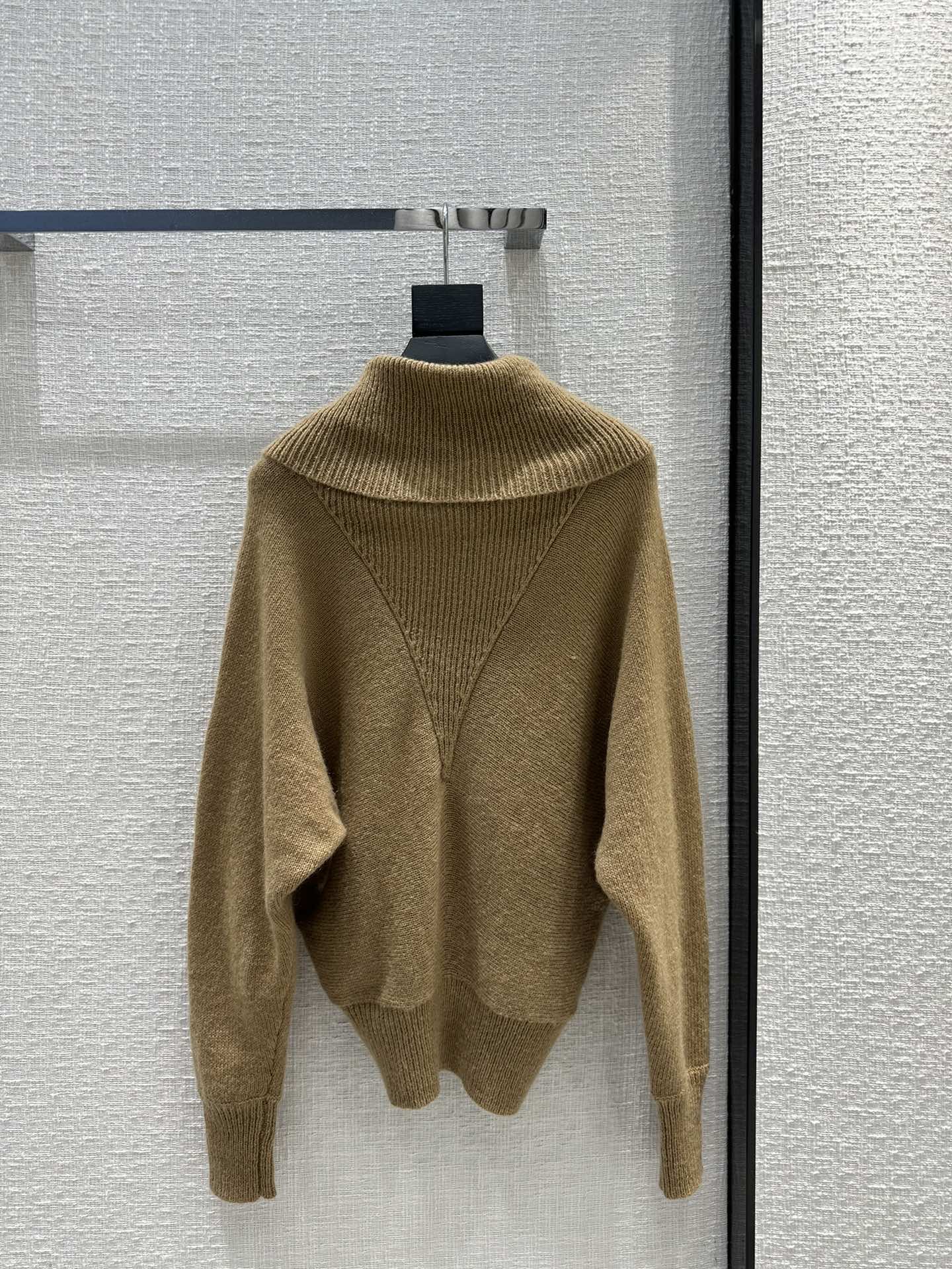 2023 NOWOŚĆ jesiennych zimowych topów Milan Runway Sweters Cowl Neck Długie rękaw Wysokiej klasy Jacquard Pullover Projektantka damska odzież Bfk9