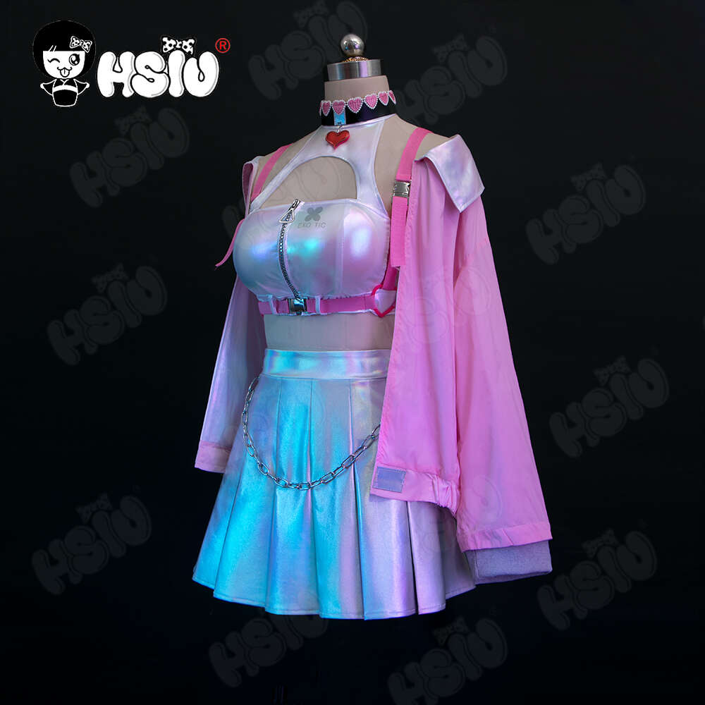 Viper Cosplay Costumes Wig Game Godin Van Victory Nikke Cosplay Hsiu Sexy Roze Glitter Short Skirtcosplay